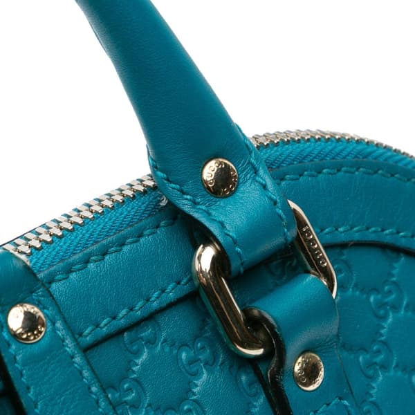Pre-owned Gucci Mini Microguccissima Dome Satchel Blue