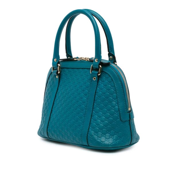 Pre-owned Gucci Mini Microguccissima Dome Satchel Blue