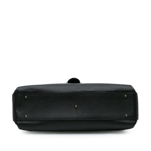 Pre-owned Gucci Medium Dollar Calf Interlocking G Satchel Black