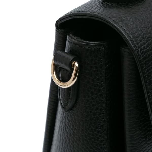 Pre-owned Gucci Medium Dollar Calf Interlocking G Satchel Black