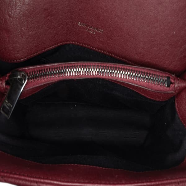 Pre-owned Saint Laurent Medium Monogram Chevron Sheepskin College Bag Red