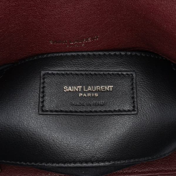 Pre-owned Saint Laurent Medium Monogram Chevron Sheepskin College Bag Red