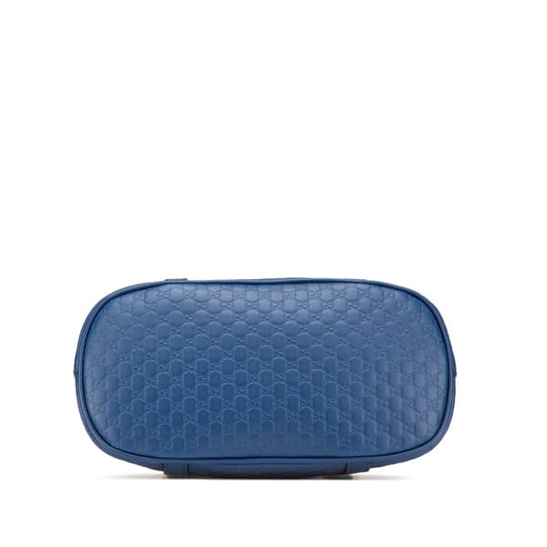 Pre-owned Gucci Mini Microguccissima Dome Satchel Blue
