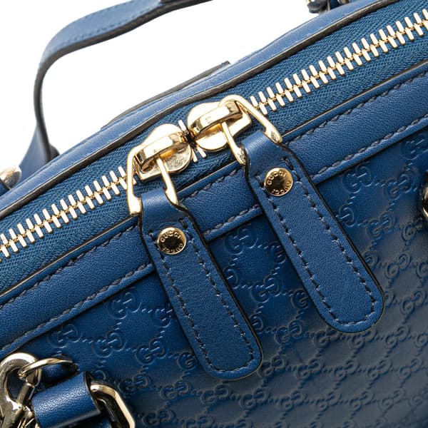 Pre-owned Gucci Mini Microguccissima Dome Satchel Blue