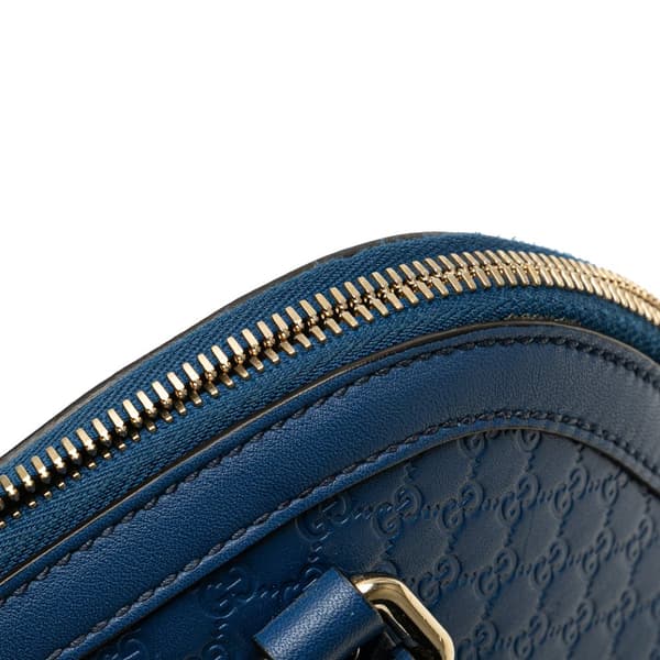 Pre-owned Gucci Mini Microguccissima Dome Satchel Blue