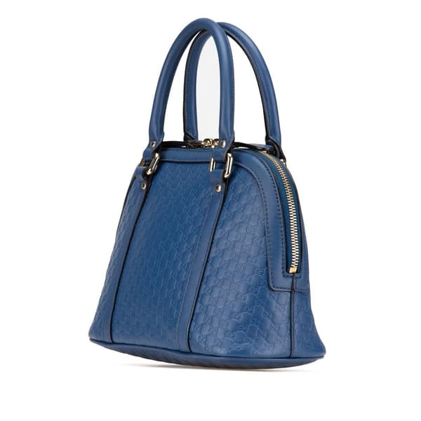 Pre-owned Gucci Mini Microguccissima Dome Satchel Blue