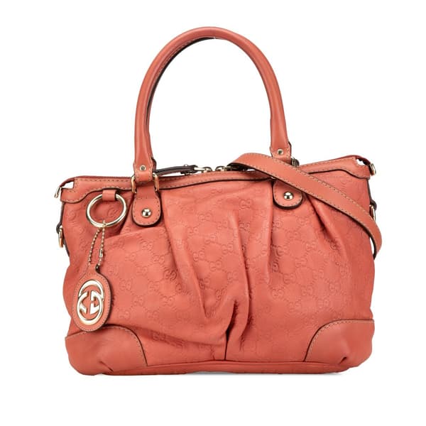 Pre-owned Gucci Guccissima Sukey Satchel Pink