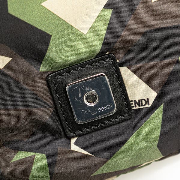 Pre-owned Fendi Nylon Camouflage Convertible Baguette Satchel Green