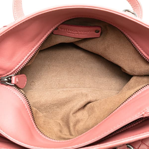 Pre-owned Bottega Veneta Nappa Intrecciato Satchel Pink