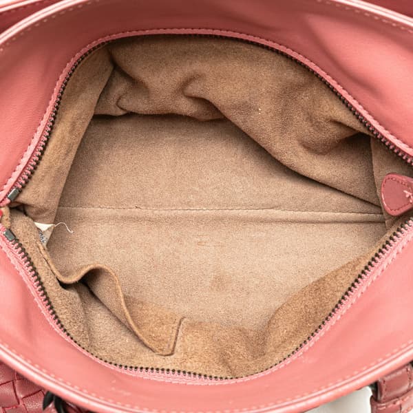 Pre-owned Bottega Veneta Nappa Intrecciato Satchel Pink