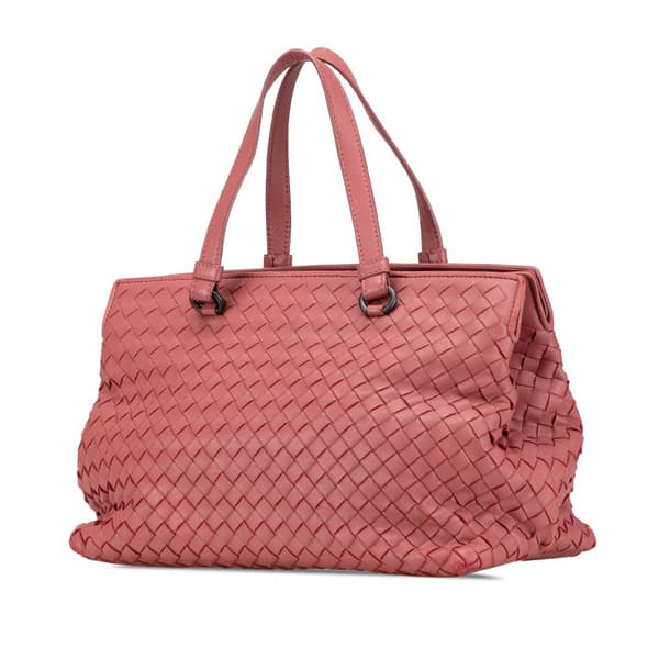 Pre-owned Bottega Veneta Nappa Intrecciato Satchel Pink