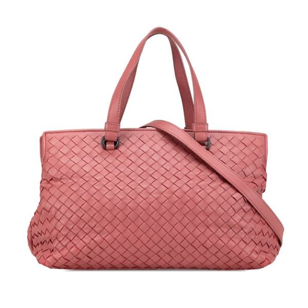 Pre-owned Bottega Veneta Nappa Intrecciato Satchel Pink