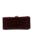 Miniatyrbillede 3 af 10: Pre-owned Balenciaga Small Croc Embossed Hourglass Top Handle Bag Red
