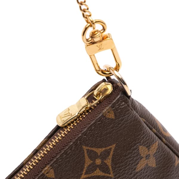 Pre-owned Louis Vuitton Monogram Mini Pochette Accessoires Brown