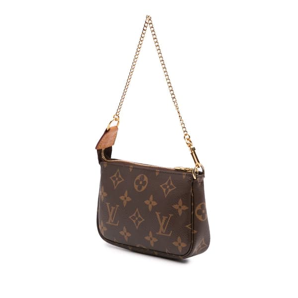 Pre-owned Louis Vuitton Monogram Mini Pochette Accessoires Brown