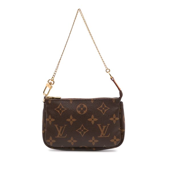 Pre-owned Louis Vuitton Monogram Mini Pochette Accessoires Brown