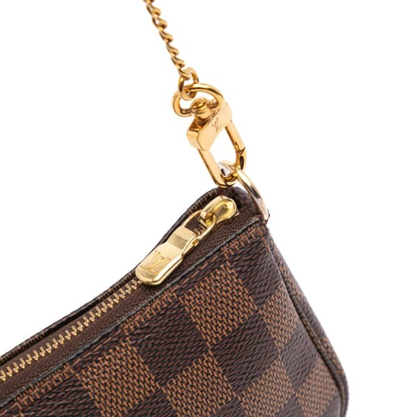 Pre-owned Louis Vuitton Damier Ebene Mini Pochette Accessoires Brown