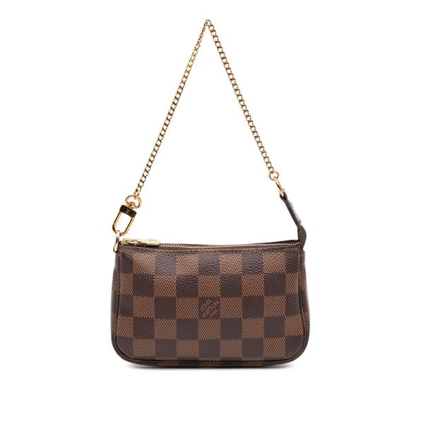 Pre-owned Louis Vuitton Damier Ebene Mini Pochette Accessoires Brown