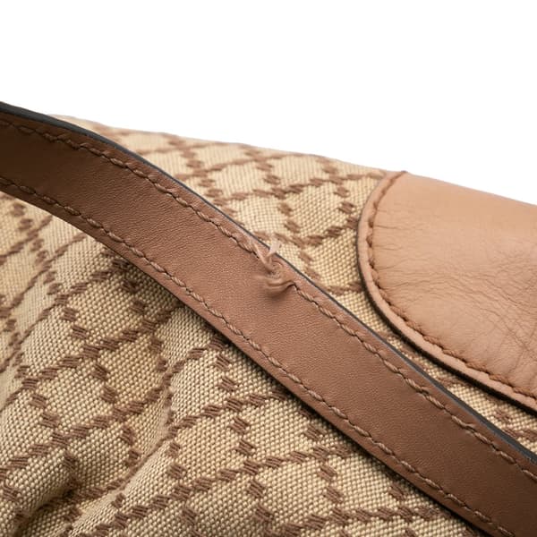 Pre-owned Gucci Diamante Canvas Sukey Satchel Brown
