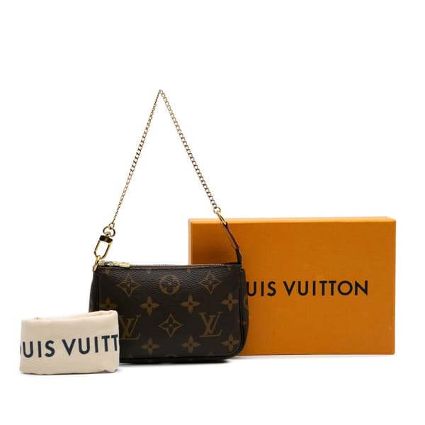 Pre-owned Louis Vuitton Monogram Mini Pochette Accessoires Brown