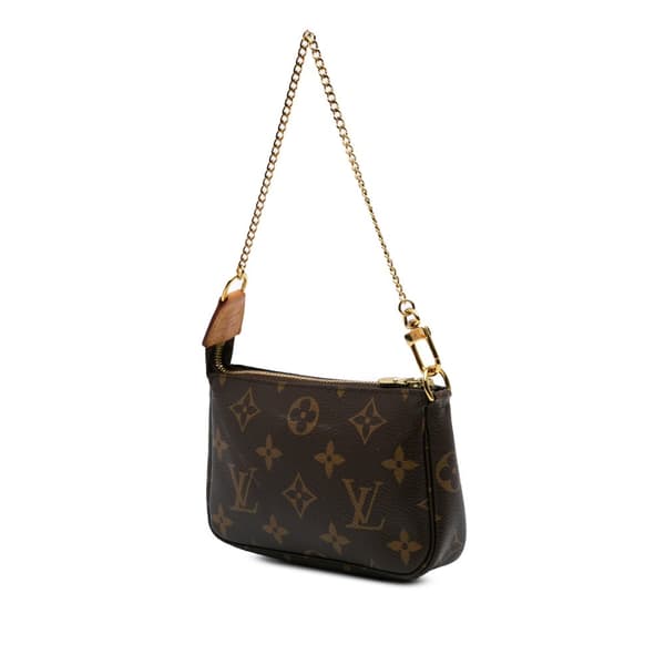 Pre-owned Louis Vuitton Monogram Mini Pochette Accessoires Brown