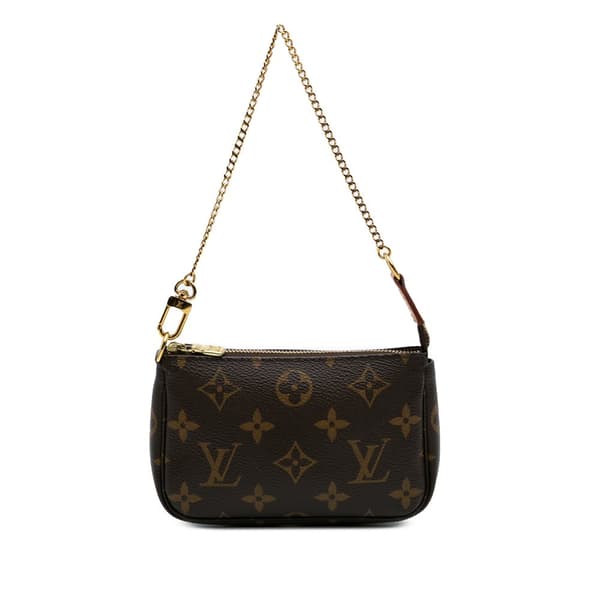Pre-owned Louis Vuitton Monogram Mini Pochette Accessoires Brown