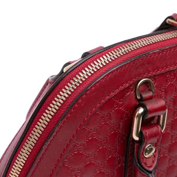 Pre-owned Gucci Mini Microguccissima Dome Satchel Red