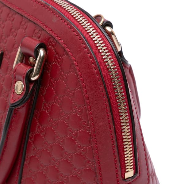 Pre-owned Gucci Mini Microguccissima Dome Satchel Red