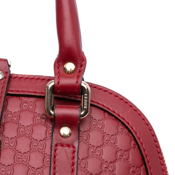 Pre-owned Gucci Mini Microguccissima Dome Satchel Red