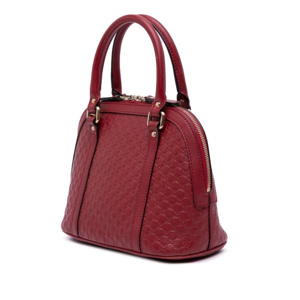 Pre-owned Gucci Mini Microguccissima Dome Satchel Red