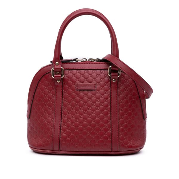 Pre-owned Gucci Mini Microguccissima Dome Satchel Red