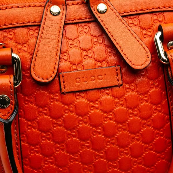 Pre-owned Gucci Mini Microguccissima Dome Satchel Orange