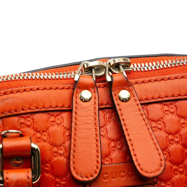 Pre-owned Gucci Mini Microguccissima Dome Satchel Orange