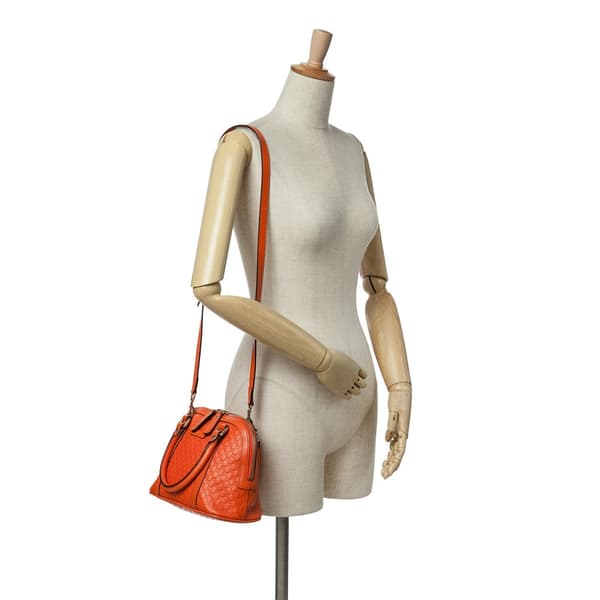 Pre-owned Gucci Mini Microguccissima Dome Satchel Orange