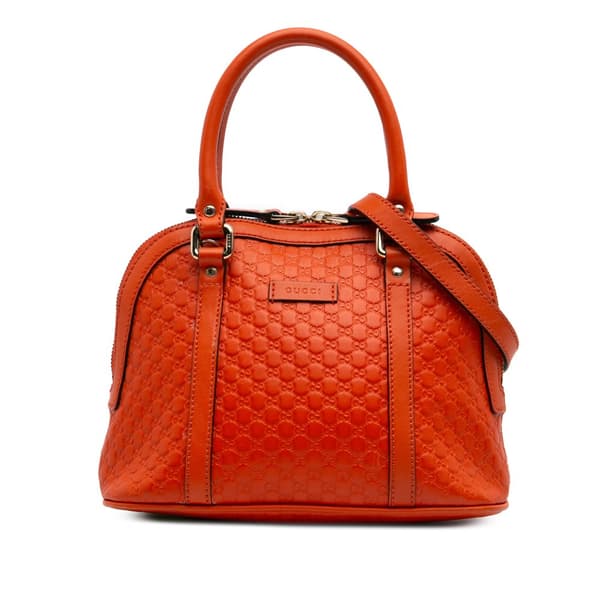 Pre-owned Gucci Mini Microguccissima Dome Satchel Orange