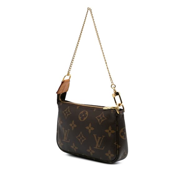 Pre-owned Louis Vuitton Monogram Mini Pochette Accessoires Brown