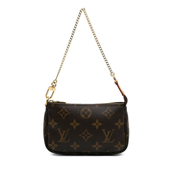 Pre-owned Louis Vuitton Monogram Mini Pochette Accessoires Brown