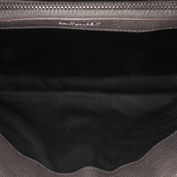 Pre-owned Saint Laurent Medium Monogram Chevron Sheepskin College Satchel Gray