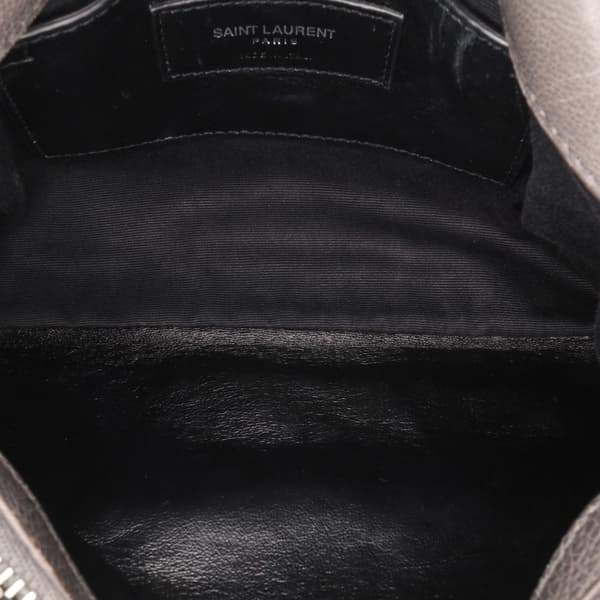 Pre-owned Saint Laurent Medium Monogram Chevron Sheepskin College Satchel Gray