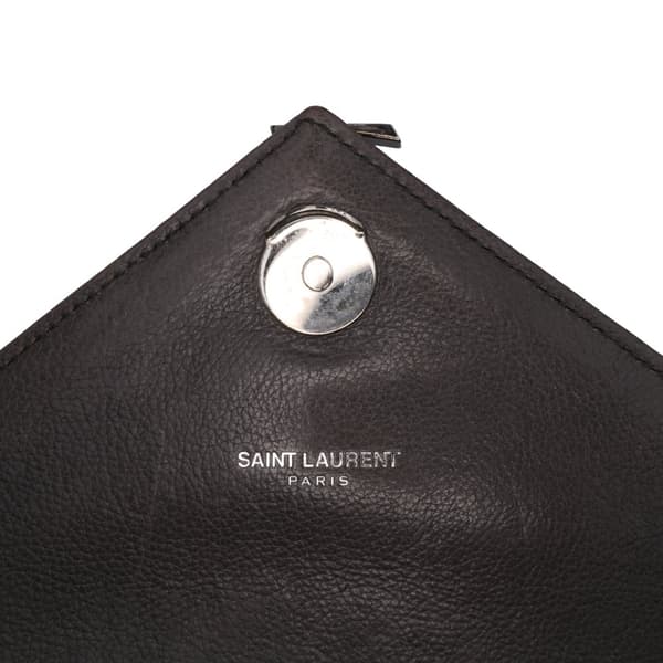 Pre-owned Saint Laurent Medium Monogram Chevron Sheepskin College Satchel Gray