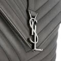 Pikkukuva 8 / 9: Pre-owned Saint Laurent Medium Monogram Chevron Sheepskin College Satchel Gray