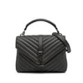 Pikkukuva 1 / 9: Pre-owned Saint Laurent Medium Monogram Chevron Sheepskin College Satchel Gray