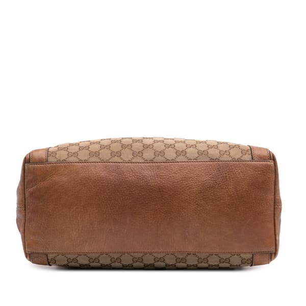 Pre-owned Gucci GG Canvas Miss GG Satchel Brown