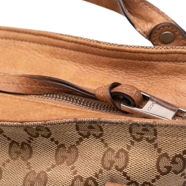 Pre-owned Gucci GG Canvas Miss GG Satchel Brown