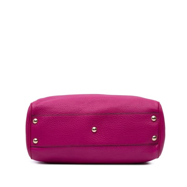 Pre-owned Gucci Small Calfskin Bamboo Shopper Satchel Pink
