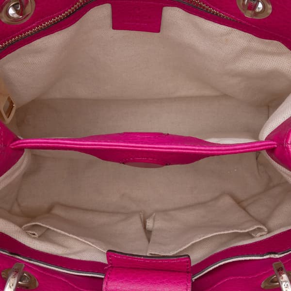 Pre-owned Gucci Small Calfskin Bamboo Shopper Satchel Pink