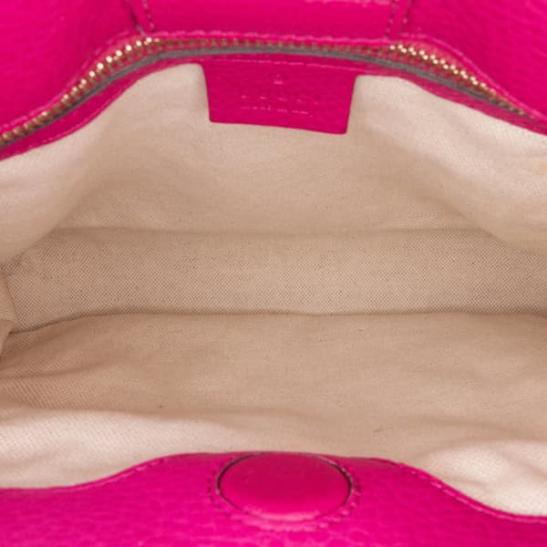 Pre-owned Gucci Small Calfskin Bamboo Shopper Satchel Pink