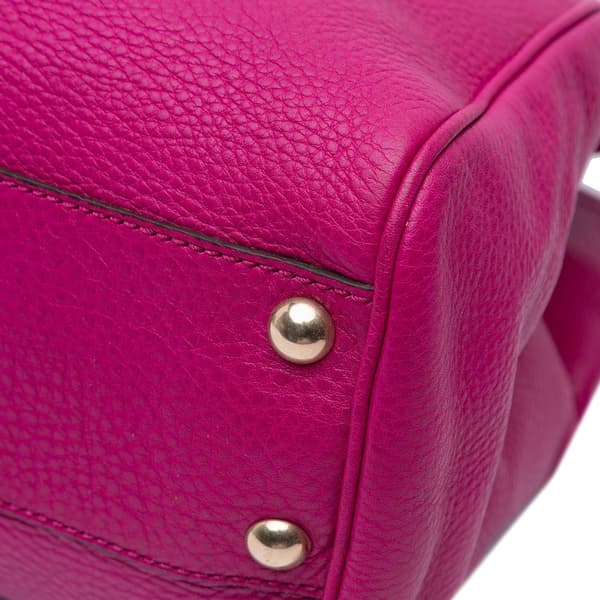 Pre-owned Gucci Small Calfskin Bamboo Shopper Satchel Pink