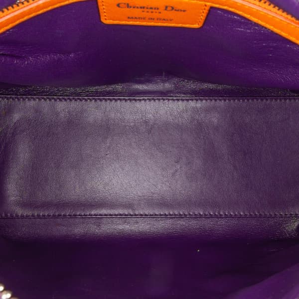 Pre-owned Dior Medium Tricolor Lambskin Cannage Lady Dior Pink