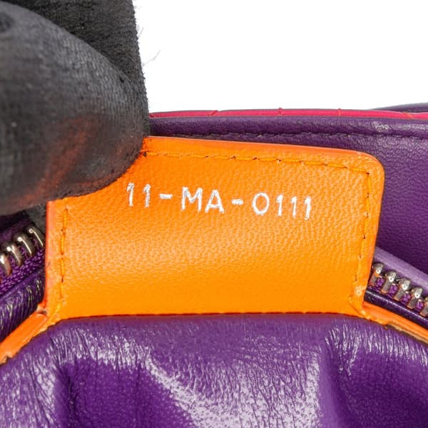 Pre-owned Dior Medium Tricolor Lambskin Cannage Lady Dior Pink